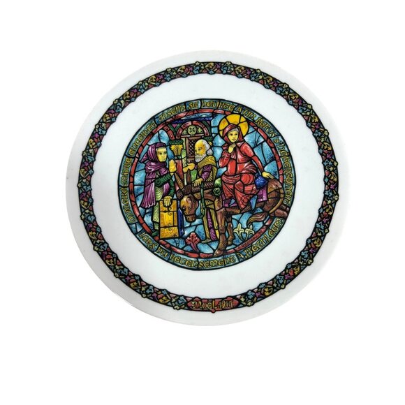 Henri D’Arceau Limoges Noel Vitrail Christmas Plate Vtg 1977 Limited Edition Dec - Picture 1 of 16